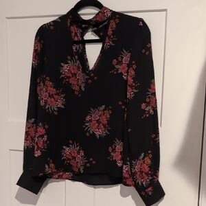 One Clothing Black and Pink Floral Blouse